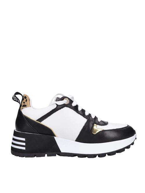 Sneakers in pelle EMANUELLE VEE | 432P-804-10-P003CBBIANCO-NERO-ORO-MACULATO